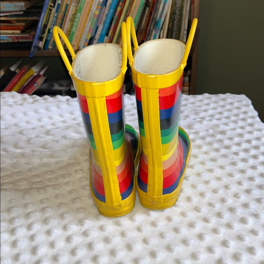 Lone Cone Kids' Yellow Multicolor Stripe Rain Boots - Picture 2 of 4